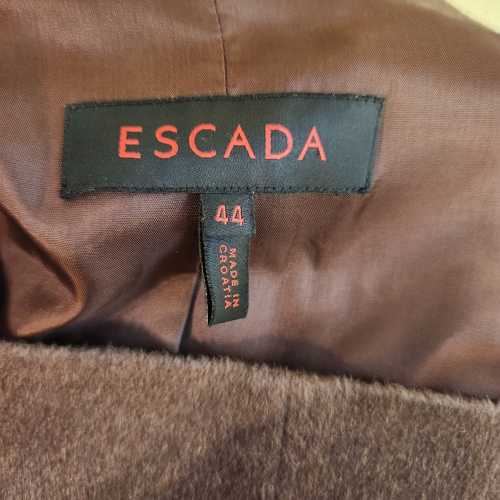 Escada Angora/wool/camel Blend Pea Coat - Picture 3 of 7